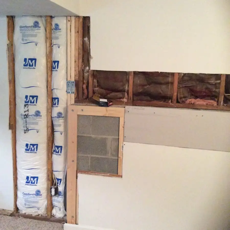 Wall insulation replacement during Structural Drying in Ogdensburg
